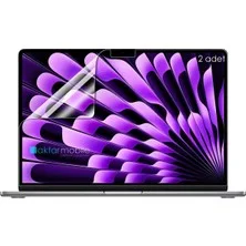 AktarMobile MacBook Air 15 M3 / M4 / M5 A3114 / A3241 15.3" Uyumlu Ekran Koruyucu - 2 Adet - Esnek & Kırılmaz