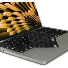NovStrap Apple MacBook Air 13.6 inç M2 A2681 M3 A3113 M4 A3240 M5 A3449 ile Uyumlu Türkçe Q Şeffaf Klavye Koruyucu Kılıf