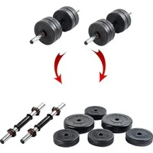 Ecgspor Spor 20 Kg Dambıl Seti Ve Ağırlık Seti Vücut Geliştirme Aleti