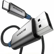 Mikrava USB C to Displayport Kablo (8K@60Hz, 4K@240Hz, 2K@360Hz) HDR10 TYPE C to DP 1.4 [Thunderbolt 5/4/3, Dex Mode Uyumlu], iPhone 15/16/17 Pro, MacBook iPad Pro/Air ile Uyumlu 1 Metre