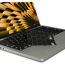 NovStrap Apple MacBook Air 13.6 inç M2 A2681 M3 A3113 M4 A3240 M5 A3449 ile Uyumlu Türkçe Q Şeffaf Klavye Koruyucu Kılıf