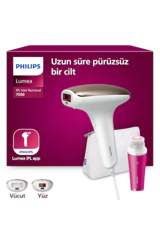 Philips Lumea 7000 Serisi BRI924/00 IPL Tüy Alma,Yüz Temizleme Cihazı, Vücut ve Yüz, 2 Başlık, Çanta