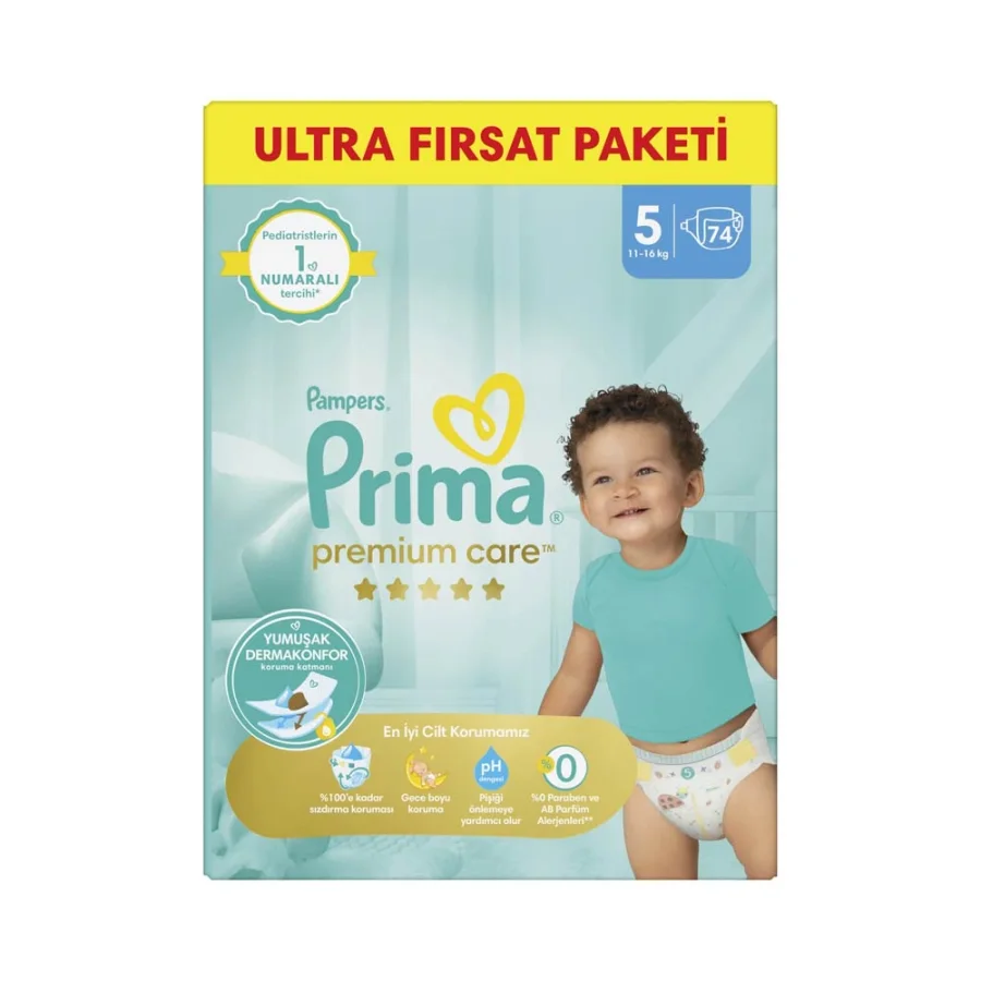 Prima Bebek Bezi Premium Care 5 Beden Fırsat Paketi 74 Adet - 2