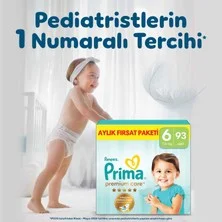 Prima Bebek Bezi Premium Care 6 Numara 93 Adet Aylık Fırsat Paketi