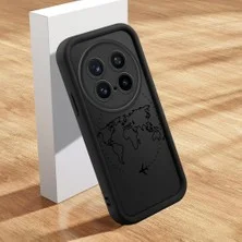 HONTINGA Vivo X200 Pro ile Uyumlu Kılıfı Düşüme Önleyici Basitlik Anti Düşme Kamera Korumali Şirin Uçuş Siyah Desen Yumuşak Silikon Telefon Kılıfı Kadın ve Erkek Için Uygundur K2-0401